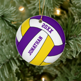 Ornamento De Cerâmica equipe de esporte de ouro roxo colorido voleibol m