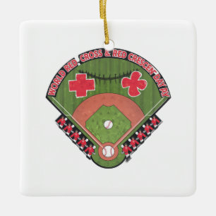 Ornamento De Cerâmica Equipe de Jogadores Médicos de Baseball