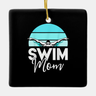Ornamento De Cerâmica Equipe de natações Mãe Mor Escola Nadando Nadador 