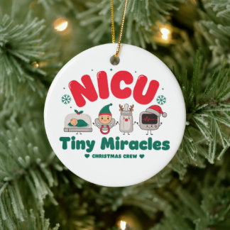 Ornamento De Cerâmica Equipe de Natal da UTI Neonatal Enfermeira de Pequ