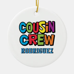 Ornamento De Cerâmica Equipe de Primos Coloridos e Fofos Reunião de Famí
