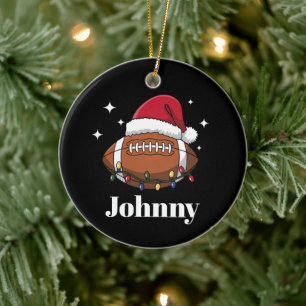 Ornamento De Cerâmica Equipe Esportiva de Futebol de Natal Personalizada