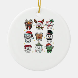 Ornamento De Cerâmica Equipe Odontológica Dentista Natal Férias Natal 