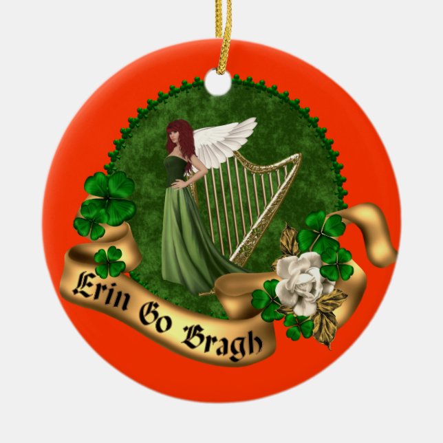 Ornamento De Cerâmica Erin vai irlandês de Bragh (Frente)