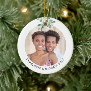 Ornamento De Cerâmica Erro de Foto de Casais Personalizados