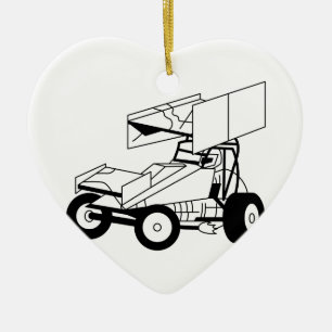 Ornamento De Cerâmica Esboço do carro de Sprint