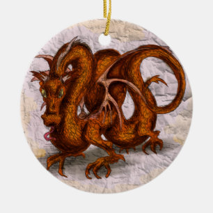 Ornamento De Cerâmica Escala vermelha