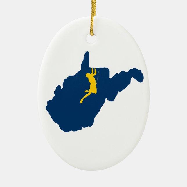Ornamento De Cerâmica Escalada de West Virginia (Frente)