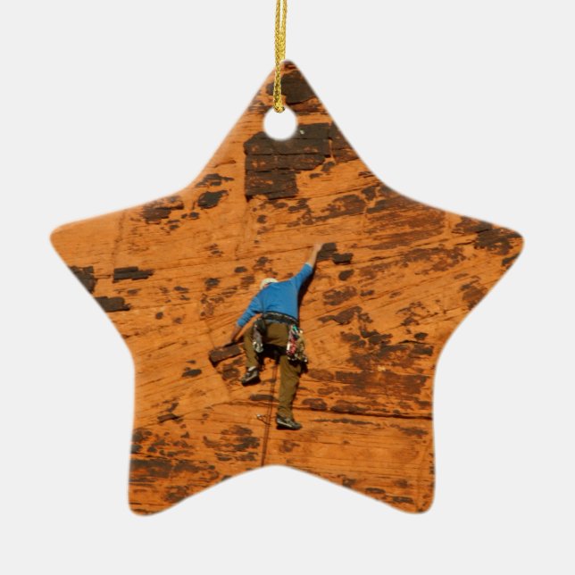 Ornamento De Cerâmica Escalada em rochas vermelhas (Frente)