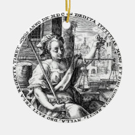 Ornamento De Cerâmica Escalas de Justiça