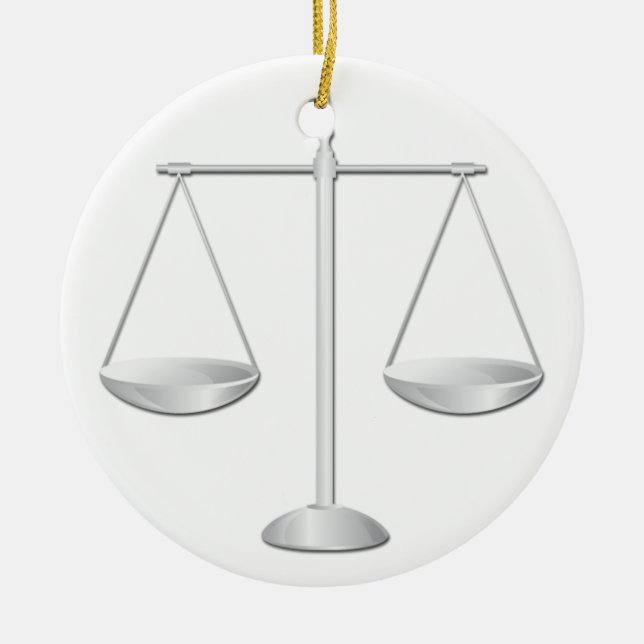 Ornamento De Cerâmica Escalas de justiça (Frente)