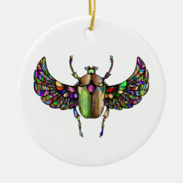 Ornamento De Cerâmica Escaravelho colorido