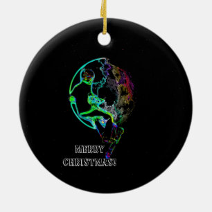 Ornamento De Cerâmica Escoamento do Espaço - Garoto Patinete Voador