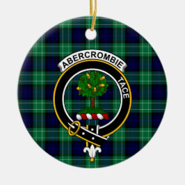Ornamento De Cerâmica Escocês Clan Abercrombie caçando Tartan e Crest