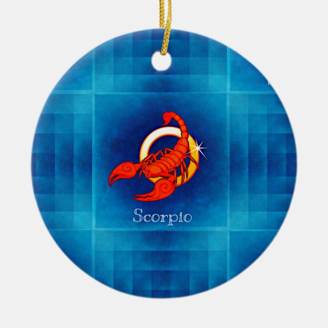 Ornamento De Cerâmica escorpião horóscopo (Frente)