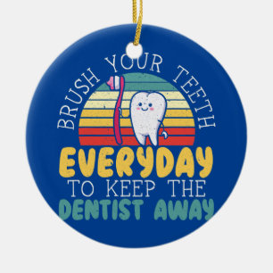 Ornamento De Cerâmica Escove os Dentes Todos os Dias Para Manter o Denti