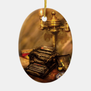 Ornamento De Cerâmica Escritor - Máquina de Escrever Remington