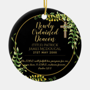 Ornamento De Cerâmica Escritura de presentes de Deacon recém-encomendada