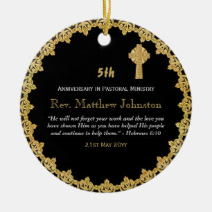Ornamento De Cerâmica Escritura Personalizada de Aniversário de Coorden