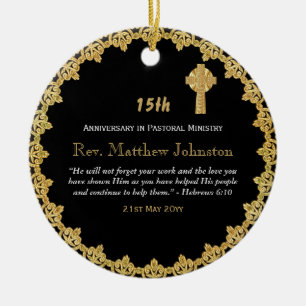 Ornamento De Cerâmica Escritura Personalizada de Aniversário de Coorden
