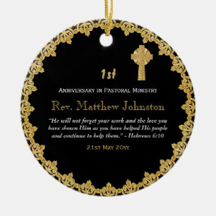 Ornamento De Cerâmica Escritura Personalizada do Aniversário da Ordem d