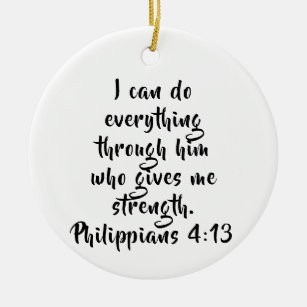 Ornamento De Cerâmica Escritura Personalizada Philippians 4:13