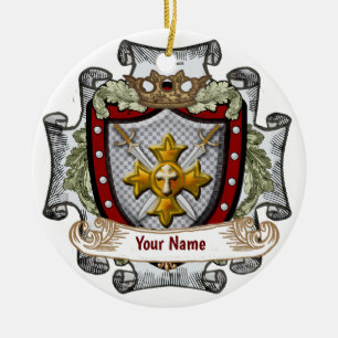 Ornamento De Cerâmica Escudo da Vitória Sobrenome