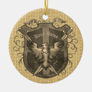 Ornamento De Cerâmica Escudo de Fênix