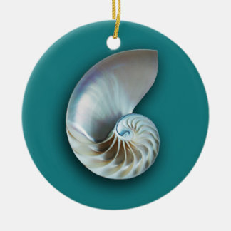 Ornamento De Cerâmica Escudo do nautilus na cerceta
