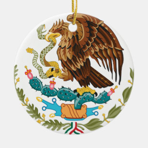 Ornamento De Cerâmica Escudo Nacional do México - Emblema Mexicano