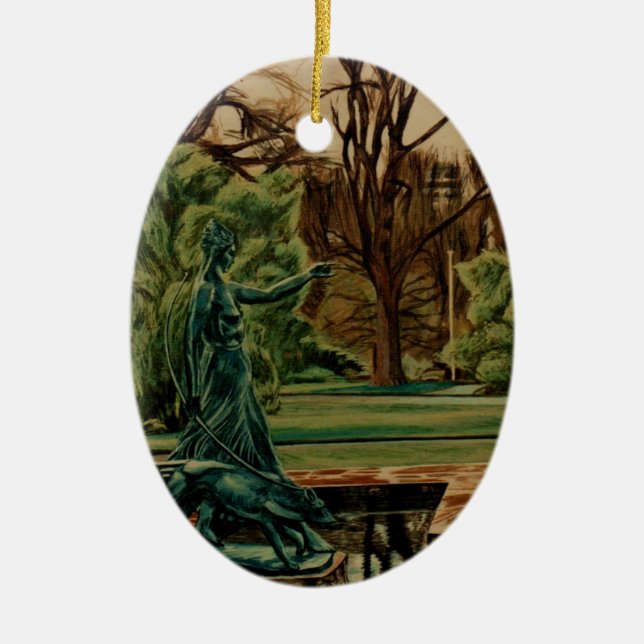 Ornamento De Cerâmica Escultura De Diana Artemis Em Jardins (Frente)