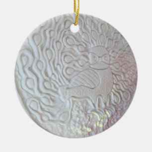 Ornamento De Cerâmica Escultura de neve de Peacock, Hotel de Glace, Queb