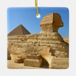 Ornamento De Cerâmica Esfinge excelente de Giza com a pirâmide Khafre - 