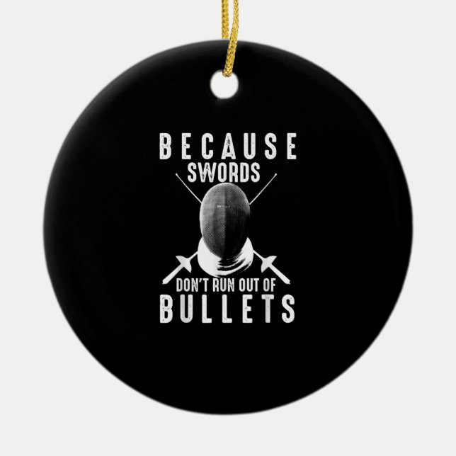 Ornamento De Cerâmica Esgrima Engraçada, Fencer Bonito Adorava Luta Com  (Frente)