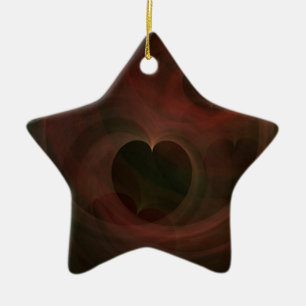 Ornamento De Cerâmica Espaço de Corações de Arte Abstrata