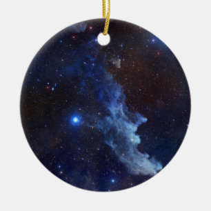 Ornamento De Cerâmica Espaço principal do azul da nebulosa da bruxa