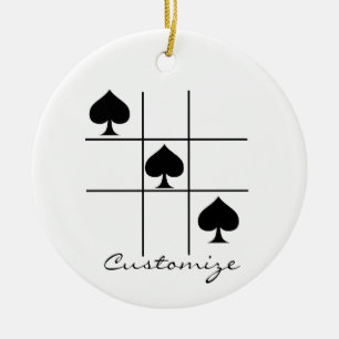 Ornamento De Cerâmica Espadas Pretas Tic Tac Toe Thunder_Cove