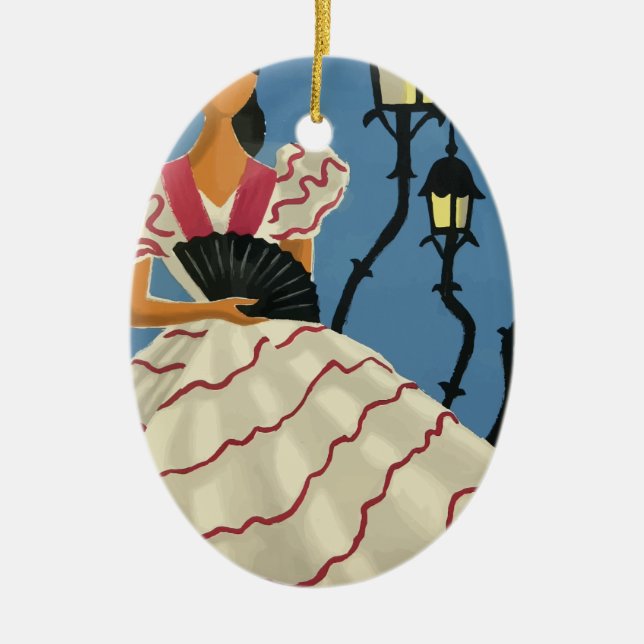 Ornamento De Cerâmica Espanha viagens vintage (Frente)