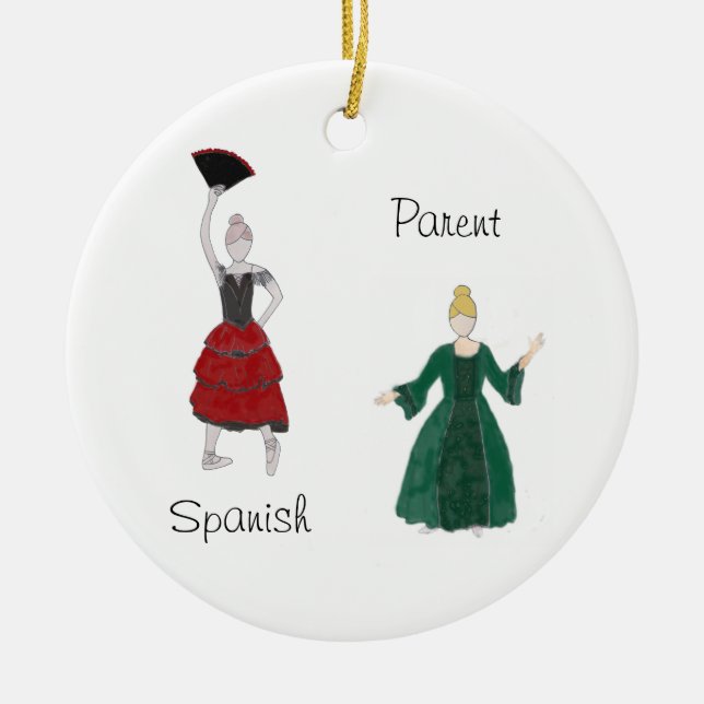 Ornamento De Cerâmica Espanhol Personalizado/Guarda-Pai (Frente)