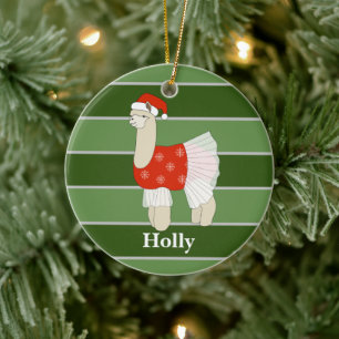 Ornamento De Cerâmica Especial de Natal Ballerina Llama
