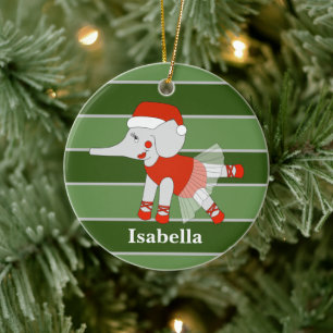 Ornamento De Cerâmica Especial de Natal do Elefante Ballerina