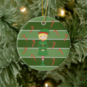 Ornamento De Cerâmica Especial Natal da Menina Elfa illusima