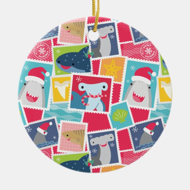 Ornamento De Cerâmica Espécies De Tubarões (Frente)