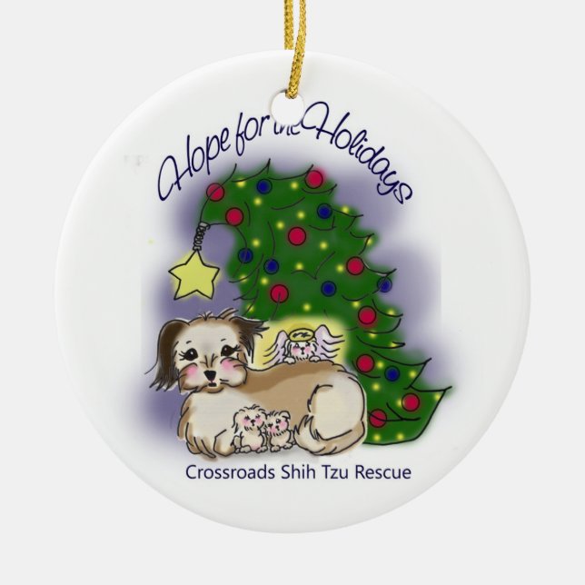 Ornamento De Cerâmica Esperança para os feriados (Frente)