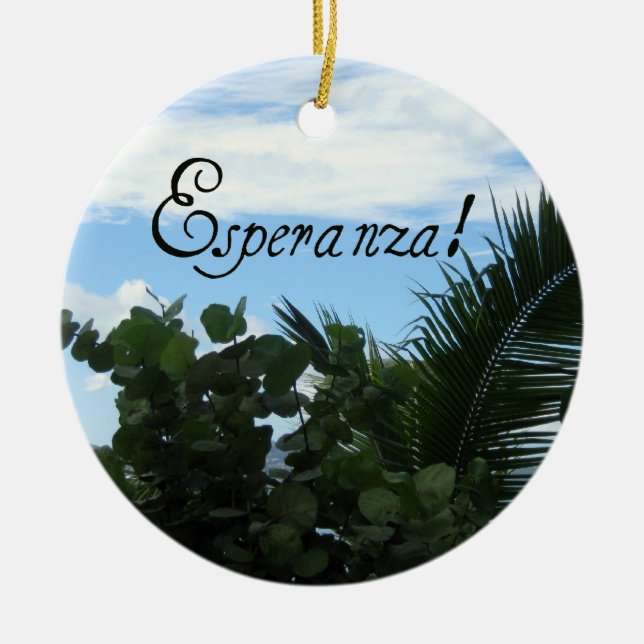 Ornamento De Cerâmica Esperanza - Esperança (Frente)