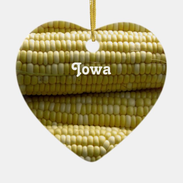 Ornamento De Cerâmica Espiga de milho de Iowa (Frente)