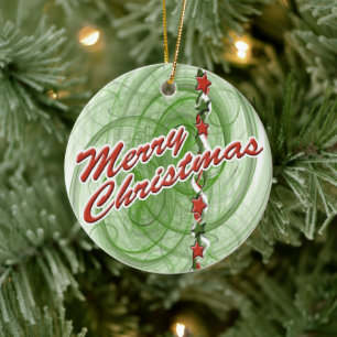 Ornamento De Cerâmica Espirais e Estrelas de Natal