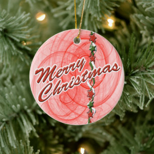 Ornamento De Cerâmica Espirais e Estrelas de Natal