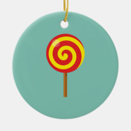 Ornamento De Cerâmica Espiral Red Yellow Lollipop