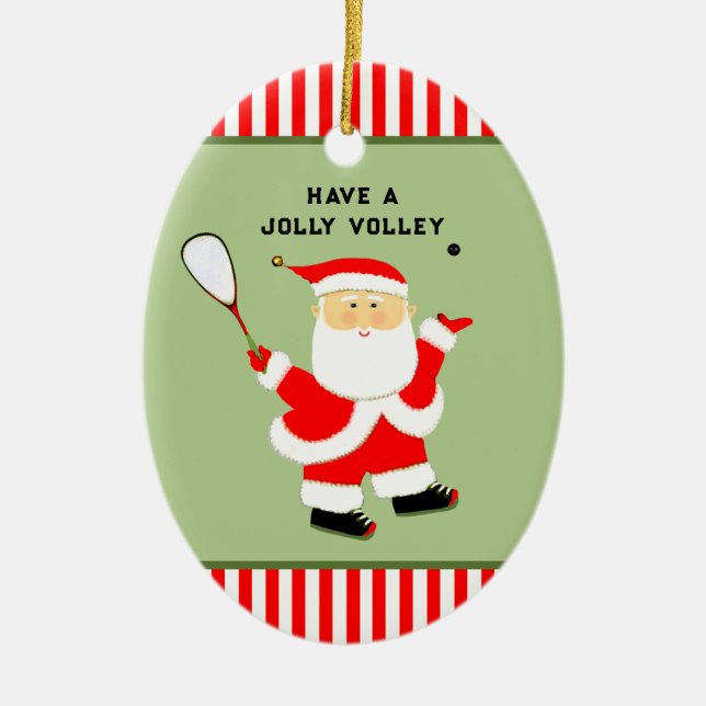 Ornamento De Cerâmica esportes personalizados de squash (Frente)